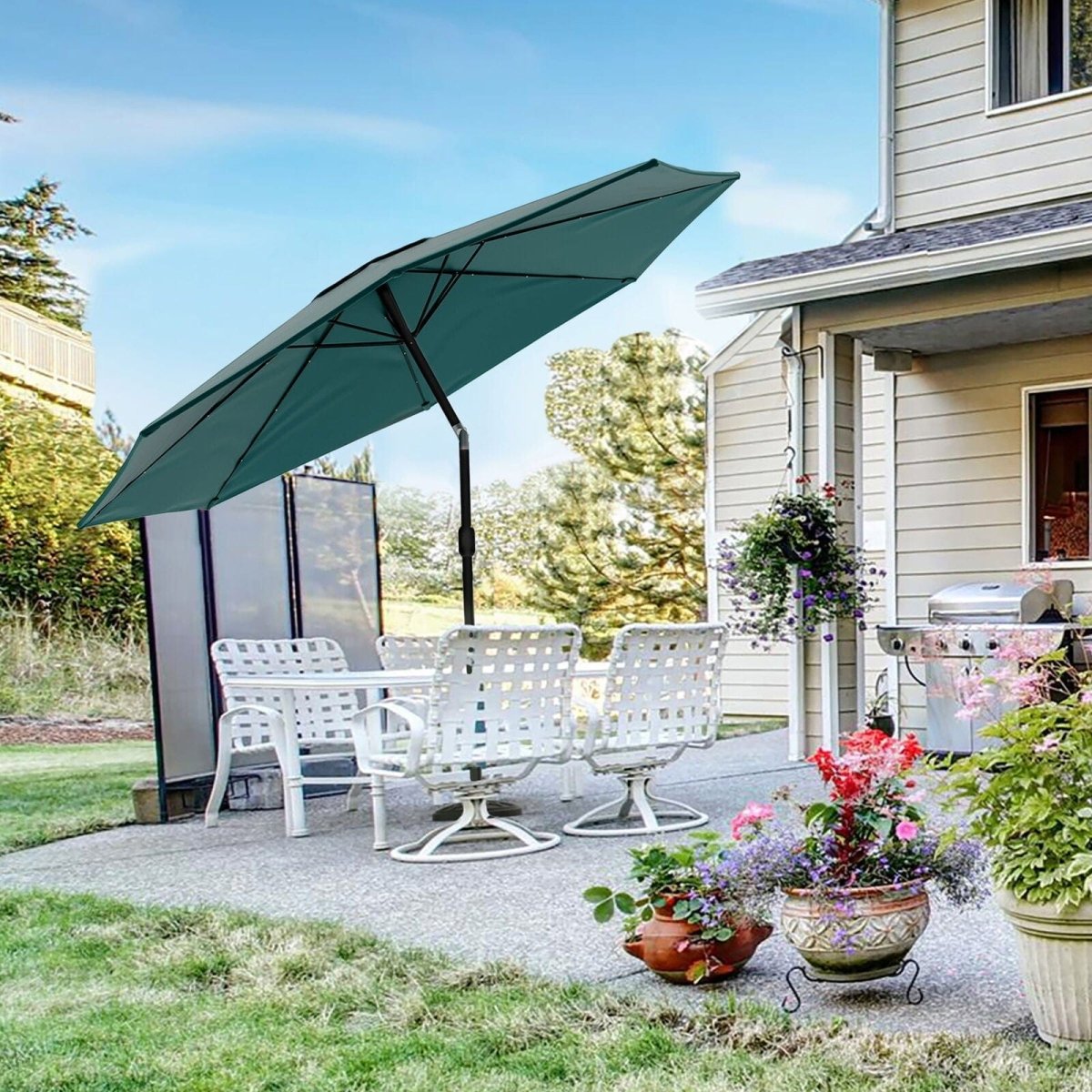 9ft Solar LED Lighted Patio Umbrella