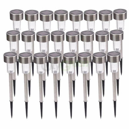 Stainless Steel Solar Pathway LED Outdoor Lights (12 Pack)