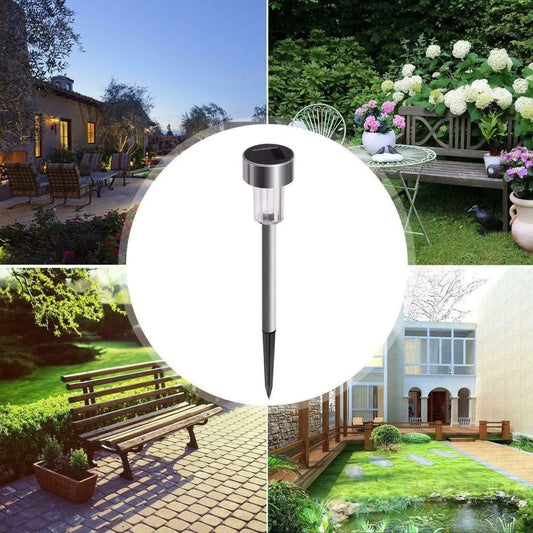 Stainless Steel Solar Pathway LED Outdoor Lights (12 Pack)