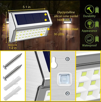 Solar Outdoor Aluminum Lights 10 Pack 30LED