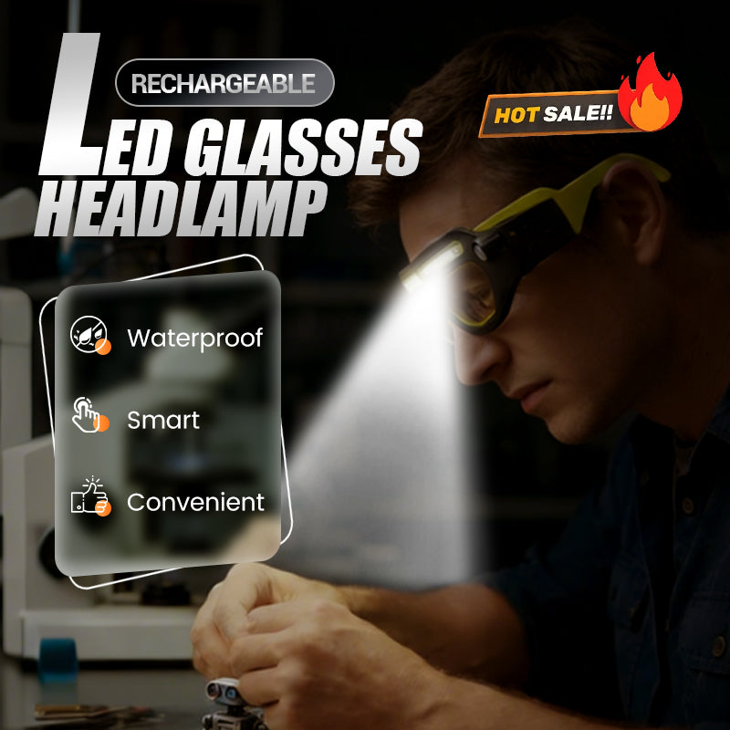 📢📢49 % OFF !!✨Rechargeable LED Glasses Headlamp