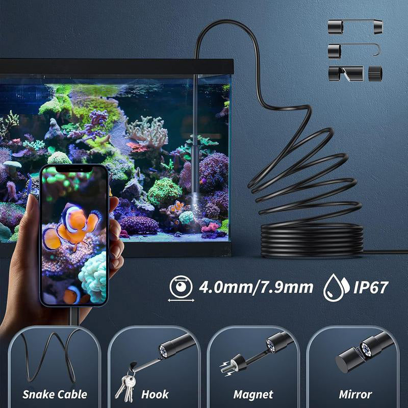 🔥LAST DAY SALE 70% OFF-🔎 Plug-and-Play Endoscope Camera - Compatible with Android & iPhone & ipad for Direct Connection 🔍📱