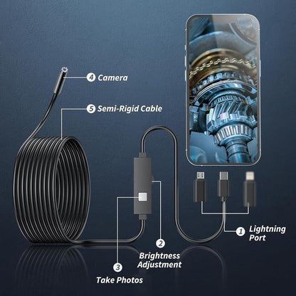 🔥LAST DAY SALE 70% OFF-🔎 Plug-and-Play Endoscope Camera - Compatible with Android & iPhone & ipad for Direct Connection 🔍📱