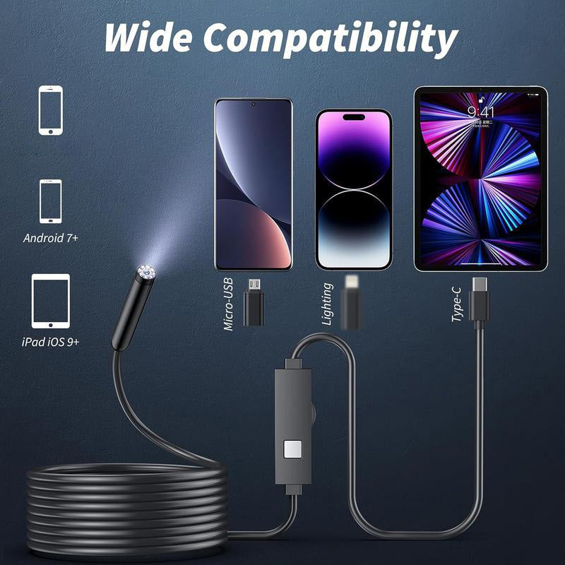 🔥LAST DAY SALE 70% OFF-🔎 Plug-and-Play Endoscope Camera - Compatible with Android & iPhone & ipad for Direct Connection 🔍📱