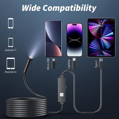🔥LAST DAY SALE 70% OFF-🔎 Plug-and-Play Endoscope Camera - Compatible with Android & iPhone & ipad for Direct Connection 🔍📱