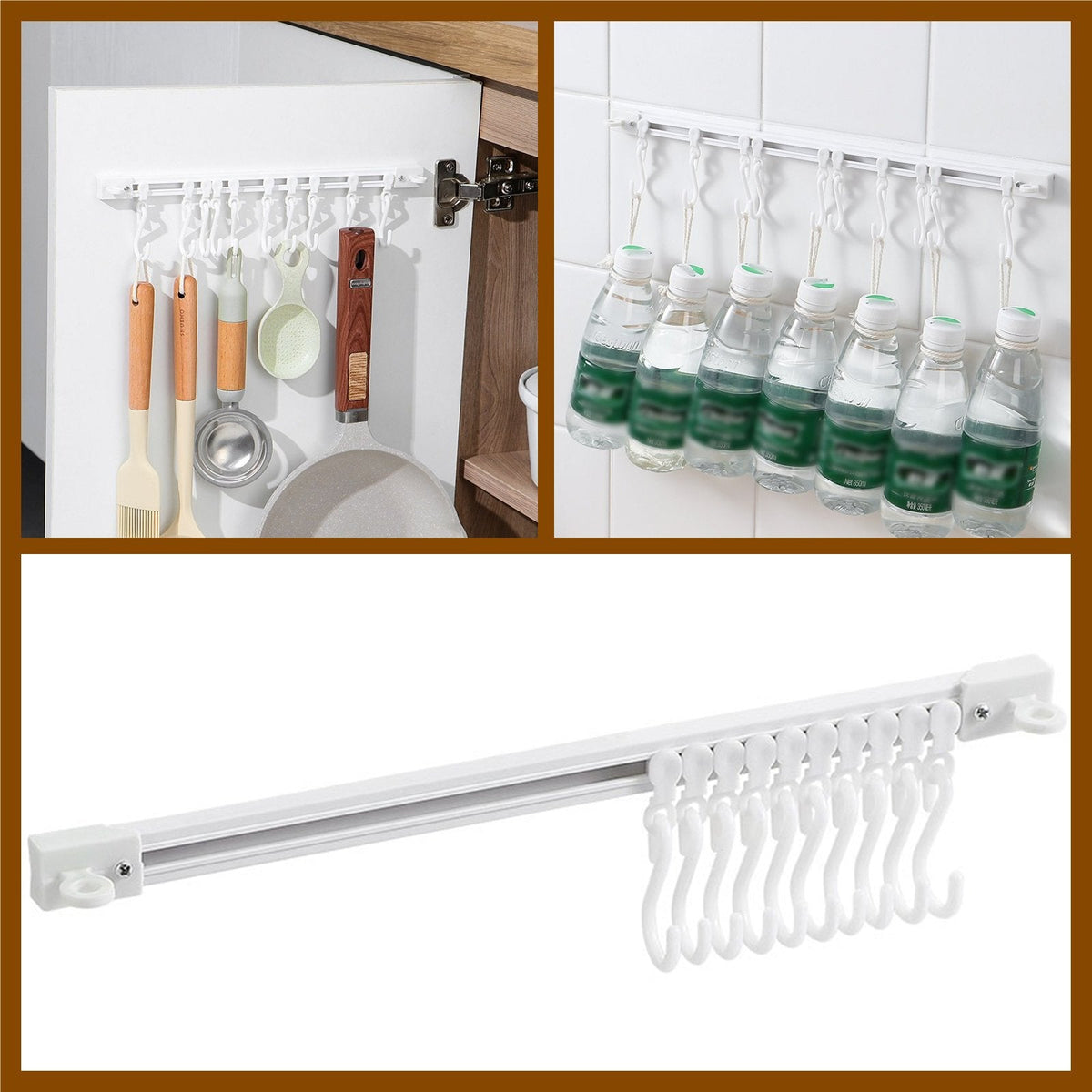 ✨Buy 1 Get 1 Free🏠 Wall-Mounted Slide Rail Hanger Rack – Space-Saving Storage