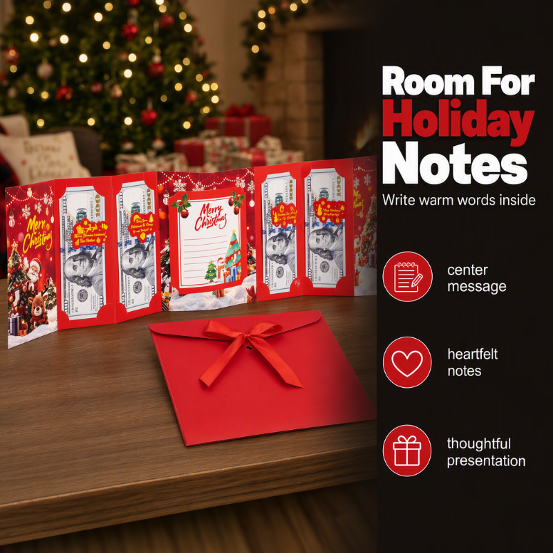 🏆Flash Sale⚡ 50K+ SOLD🎄 Festive Cash Gift Card Envelope with Holiday Notes Space